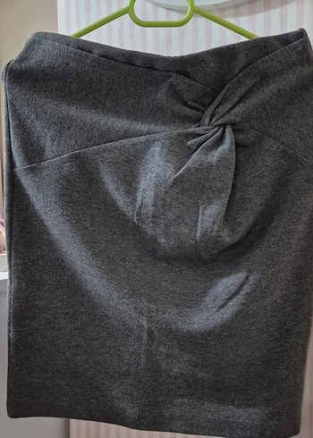 Gri Drapeli Kadın Kalem Etek - Görsel 3