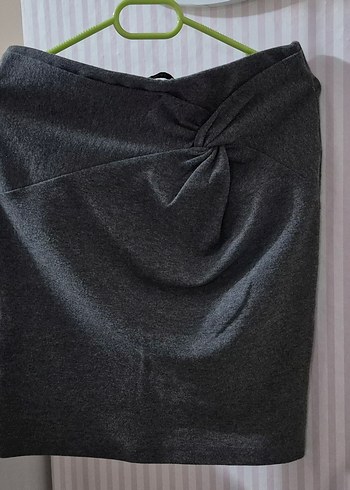 Gri Drapeli Kadın Kalem Etek - Görsel 2