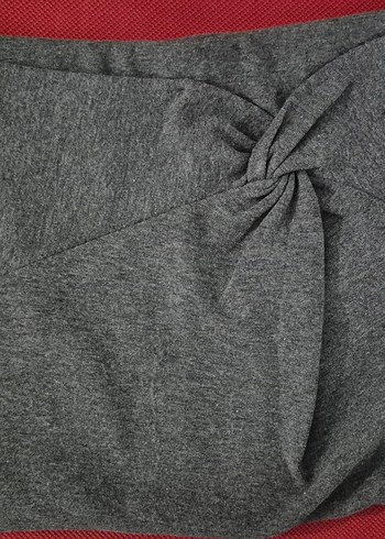 Gri Drapeli Kadın Kalem Etek - Görsel 4