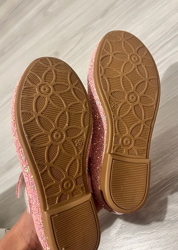 Kız Çocuk Pembe Simli Babet Ayakkabı - Görsel 4