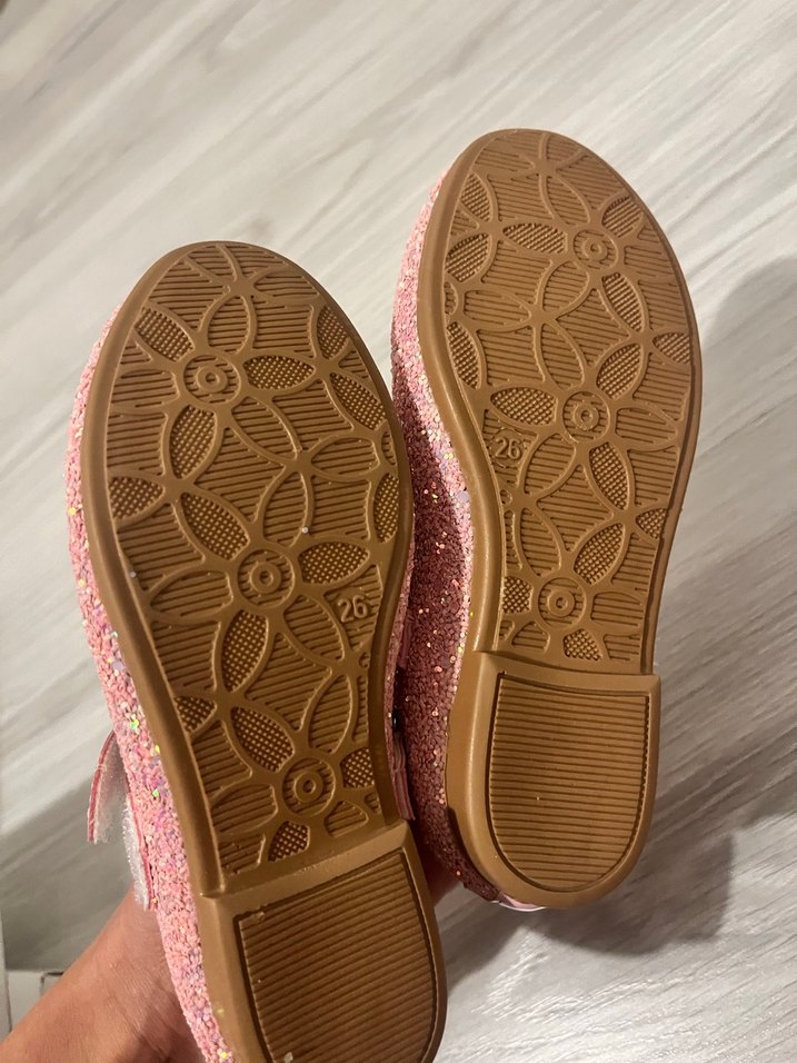 Kız Çocuk Pembe Simli Babet Ayakkabı - Görsel 4