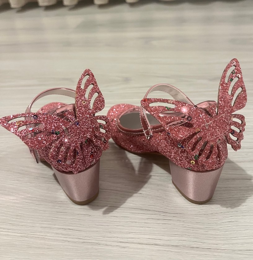 Pembe Simli Kız Çocuk Topuklu Ayakkabı - Görsel 4