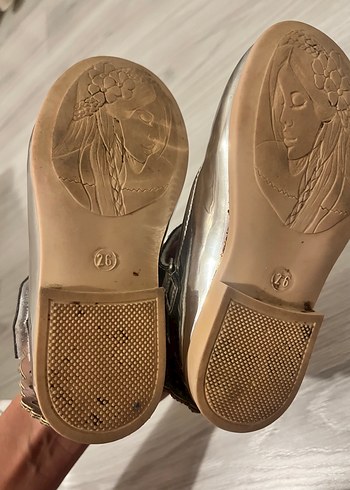 Kız Çocuk Gri Simli Metalik Babet - Görsel 4