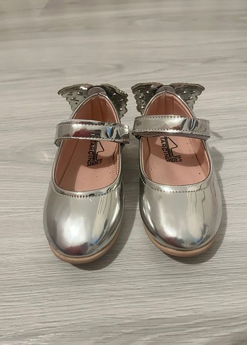 Kız Çocuk Gri Simli Metalik Babet - Görsel 2