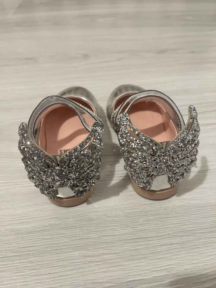 Kız Çocuk Gri Simli Metalik Babet - Görsel 3