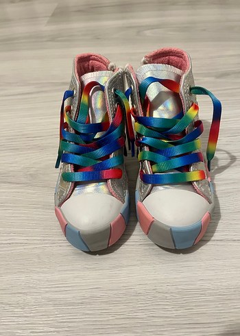 Kız Çocuk Renkli Bağcıklı Spor Ayakkabı - Görsel 2