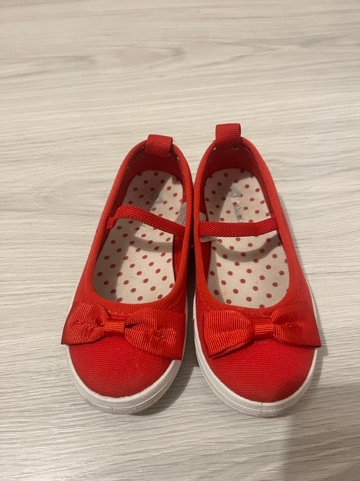 Kız Çocuk Kırmızı Cırtlı Babet Ayakkabı - Görsel 2