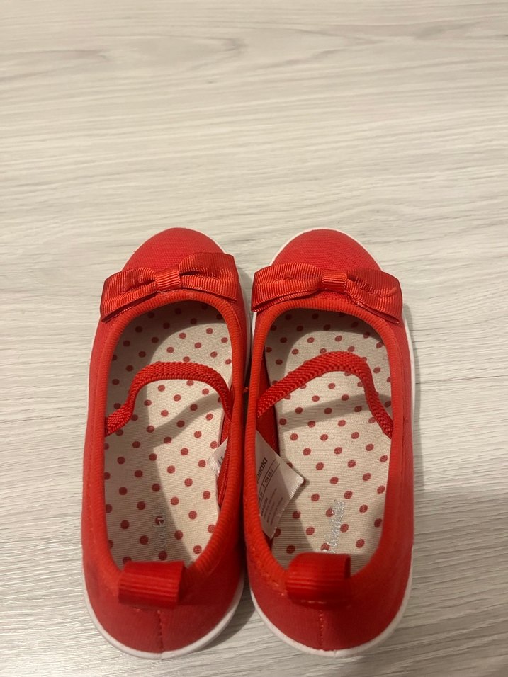 Kız Çocuk Kırmızı Cırtlı Babet Ayakkabı - Görsel 3