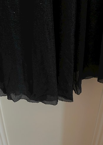 Siyah Straplez Uzun Drapeli Abiye Elbise - Görsel 6