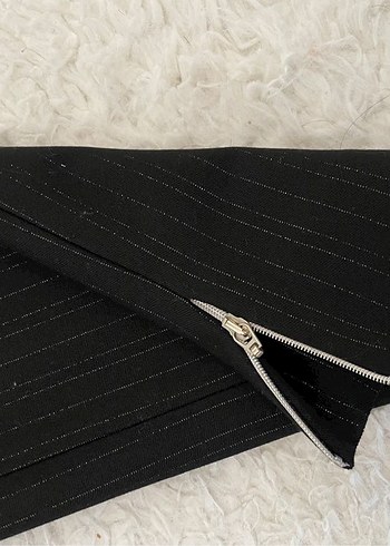 Siyah simli kumaş pantolon - Görsel 3