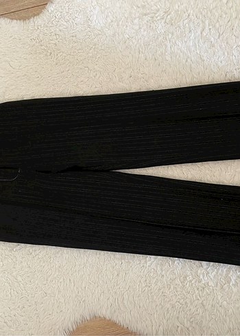 Siyah simli kumaş pantolon - Görsel 2