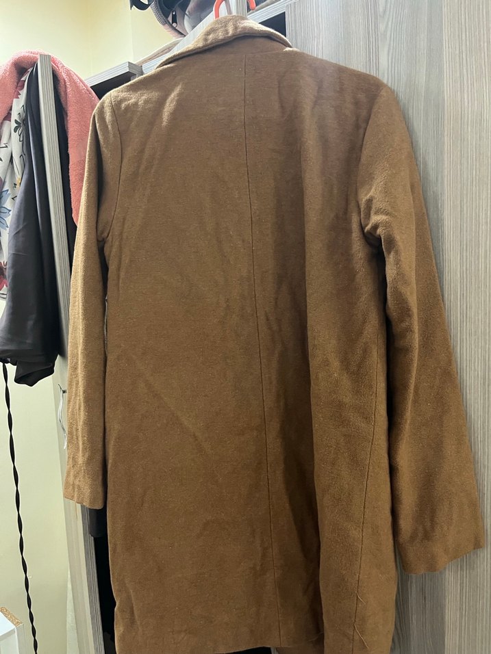 Düğmeli Kahverengi Süet Kadın Midi Kaban - Görsel 3