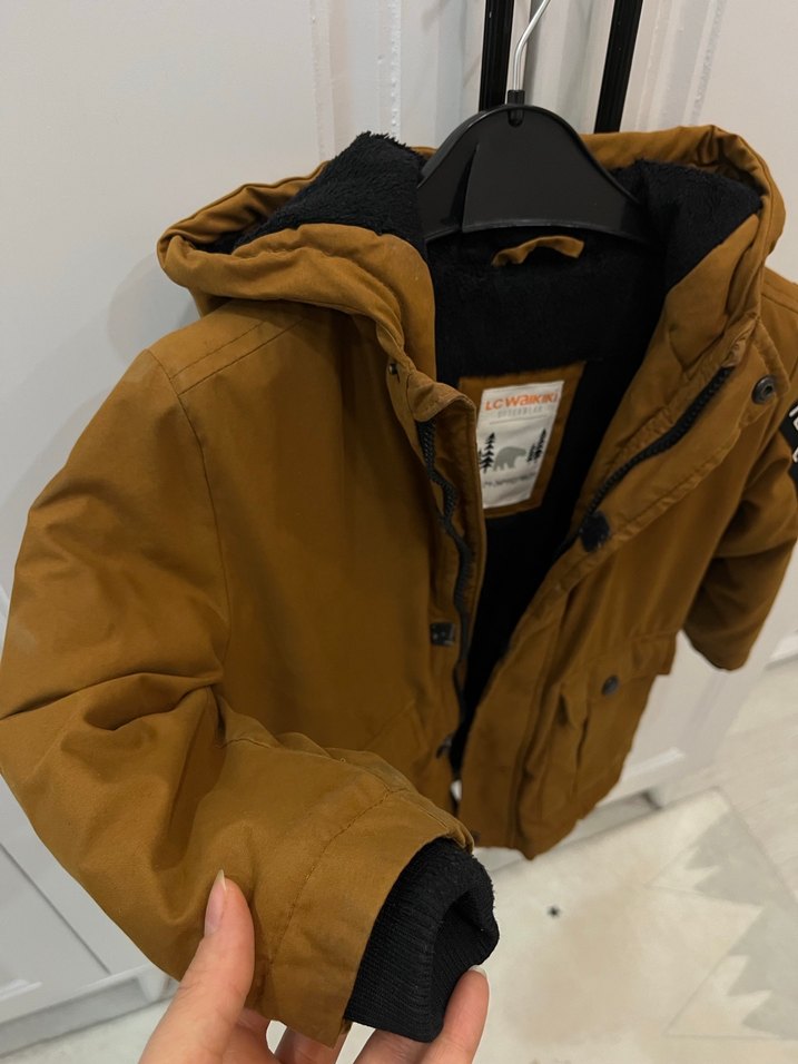 Kahverengi Kürklü Erkek Çocuk Mont - Görsel 3