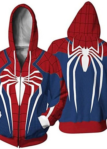 xl Beden kırmızı Renk Spiderman Advanced Suit (ps4) Örümcek Adam Hoodie Sweatshirt