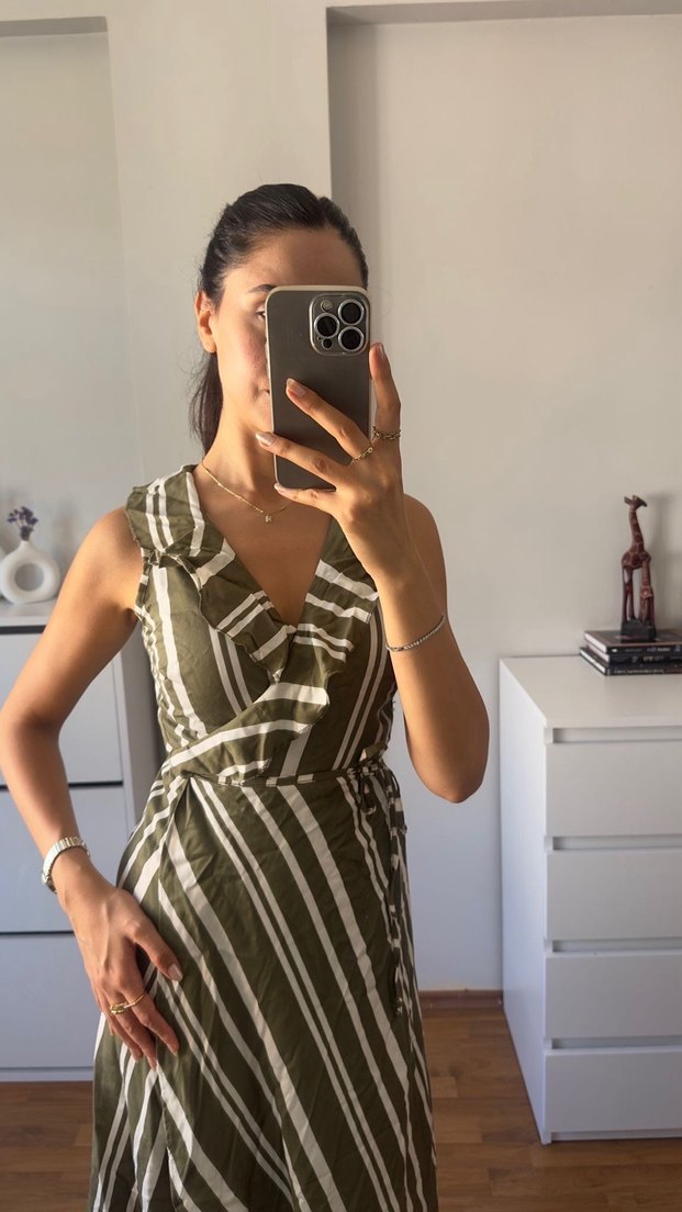 BATİK marka V Yaka Kolsuz kadın Elbisesi - Görsel 4