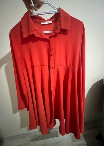 Kırmızı V Yaka tunik - Görsel 2