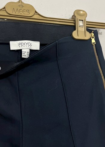 38 Beden mavi Renk Kadın Lacivert Denim Fermuarlı Pantolon