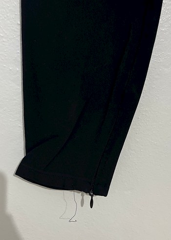 Massimo Dutti Siyah, kemerli, midi kumaş kadın pantolon