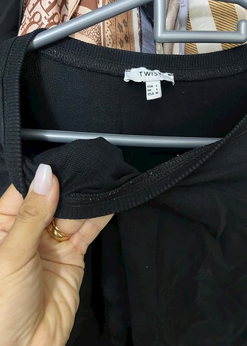 l Beden Siyah Uzun Kollu Salaş Sweatshirt