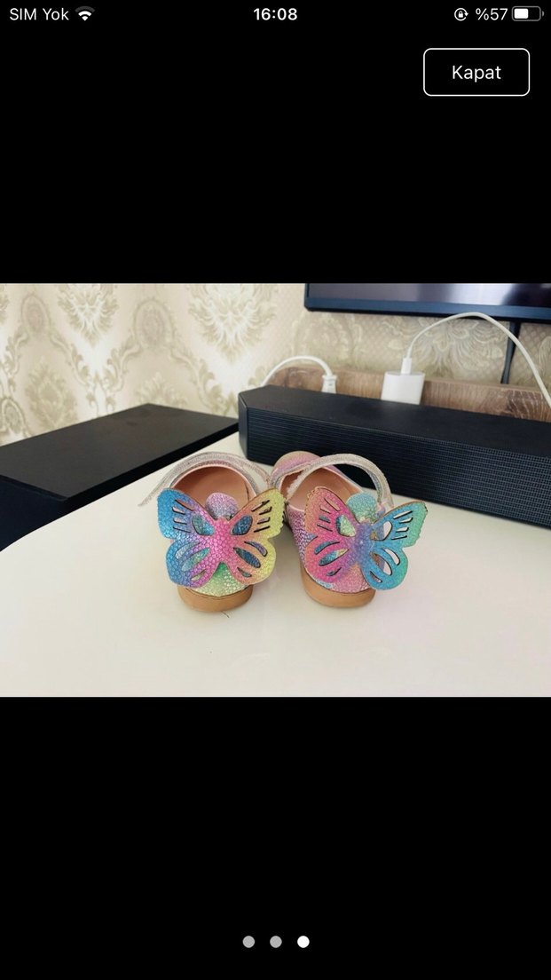 Renkli Bağcıklı Kız Çocuk Babet Ayakkabı - Görsel 3