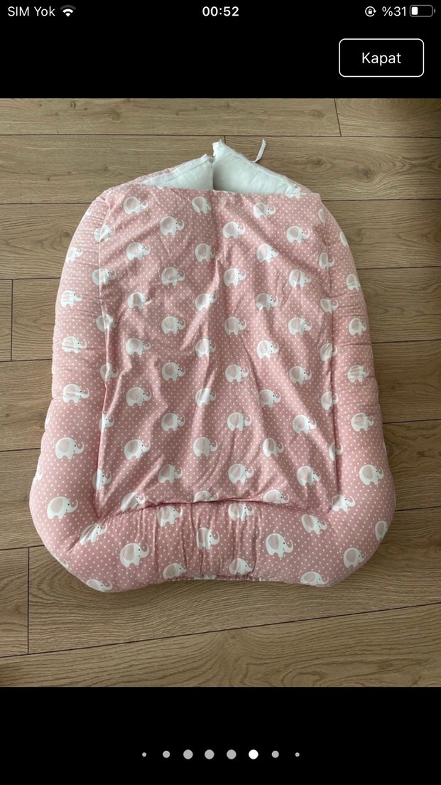 Pembe bağlama desenli çocuk uyku minderi - Görsel 4