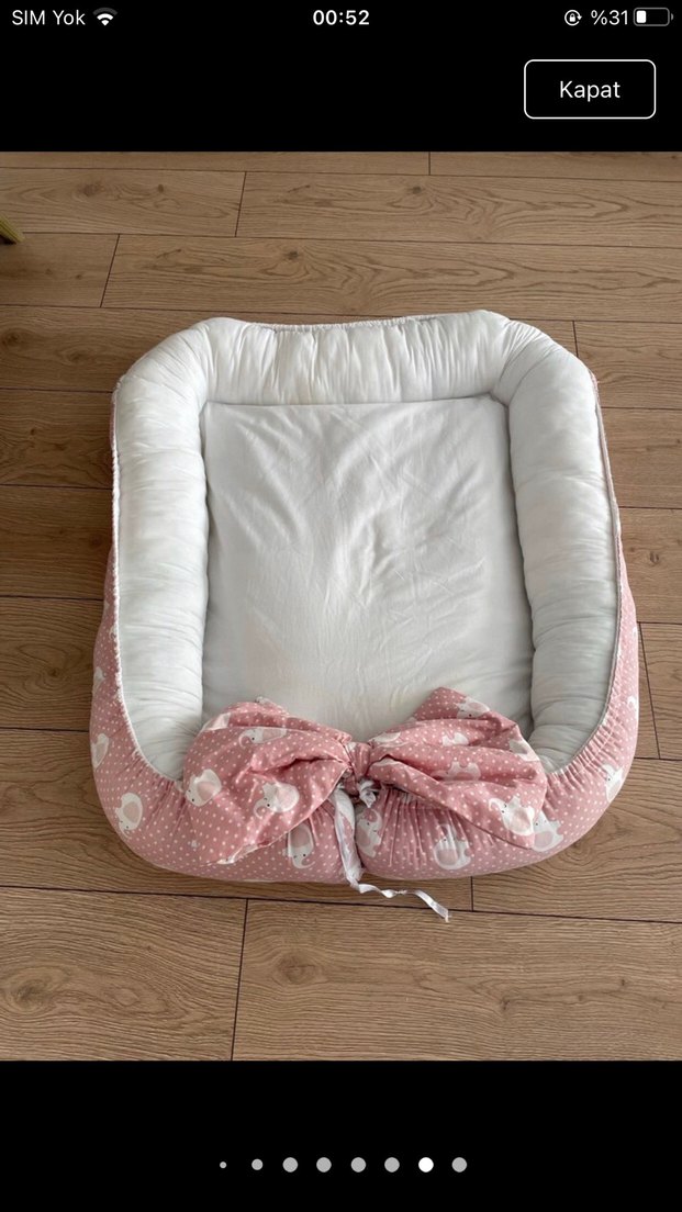 Pembe bağlama desenli çocuk uyku minderi - Görsel 2