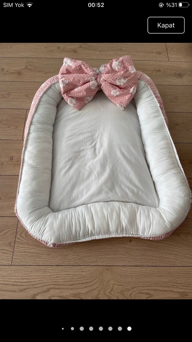 Pembe bağlama desenli çocuk uyku minderi - Görsel 3