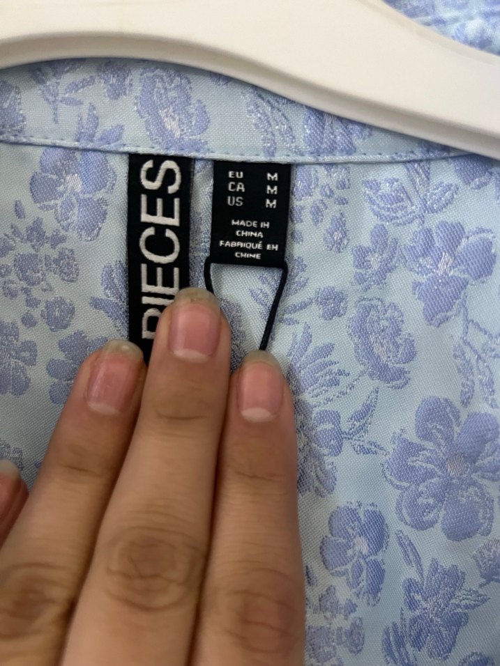 Mavi Batik Desenli Keten Gömlek - Görsel 2