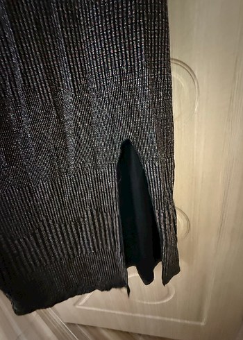 Gri Desenli Uzun Triko Kadın Elbise - Görsel 2