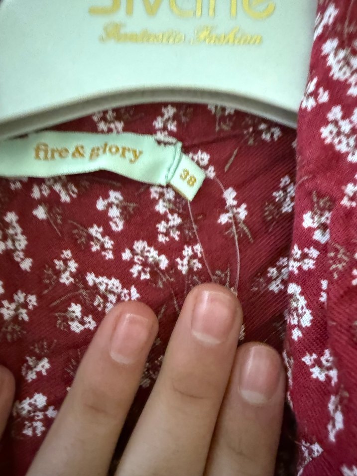 Bordo Uzun Kollu Bohem Günlük Elbise - Görsel 2