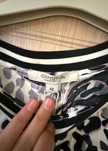 Gri Desenli Uzun Kollu Kadın Bluz - Görsel 2