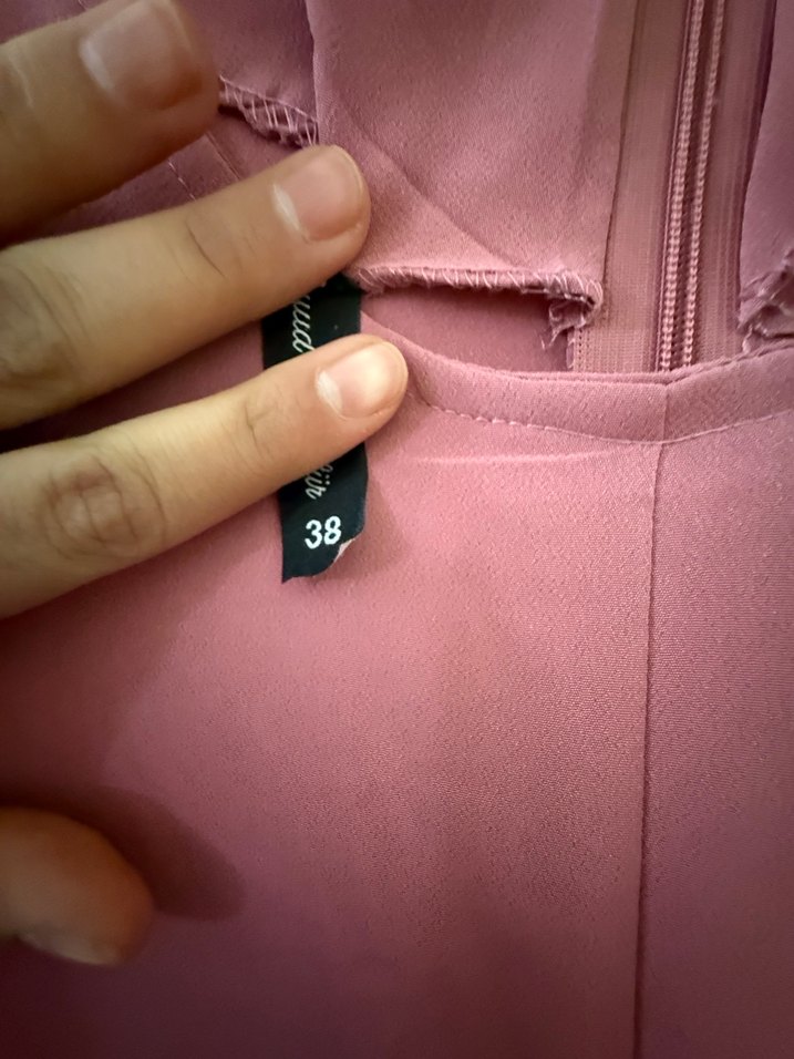 Pembe Uzun Kollu Salaş Kadın Elbise - Görsel 2