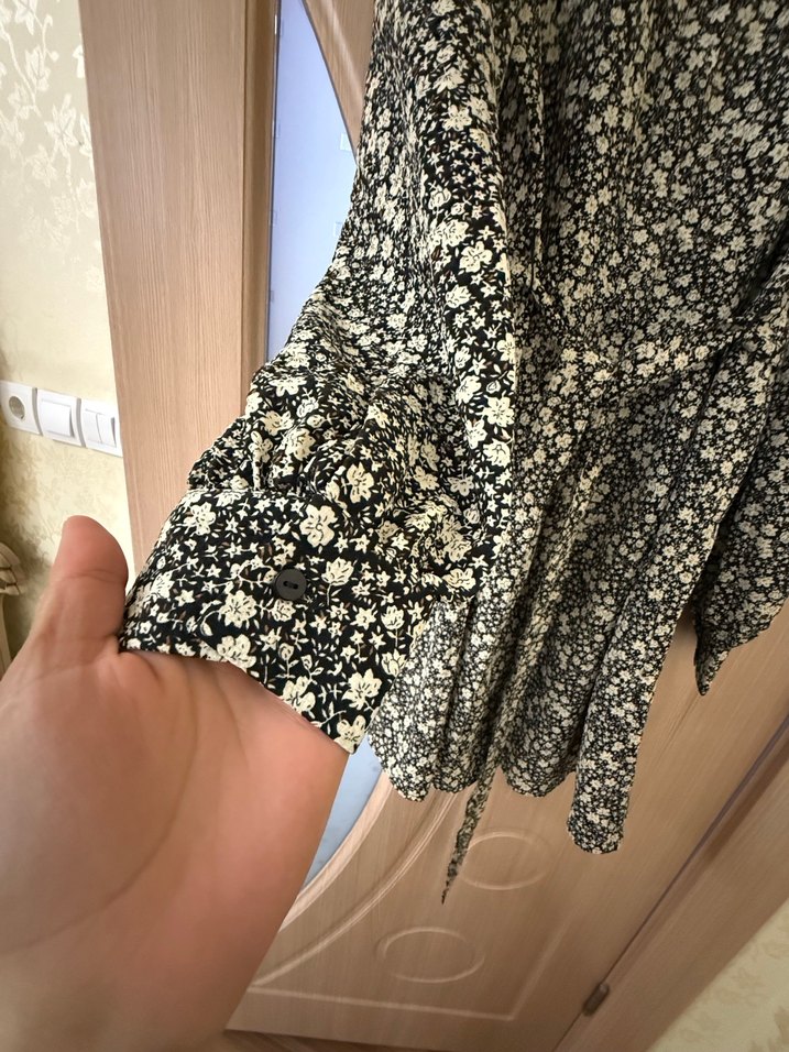 Düğmeli Siyah Çiçekli Hamile Midi Etek - Görsel 2