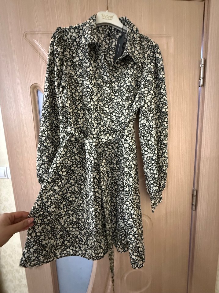 Düğmeli Siyah Çiçekli Hamile Midi Etek - Görsel 3