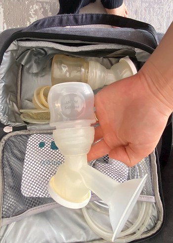 Mamajoo Beyaz ve gri çift göğüs pompası - Görsel 9