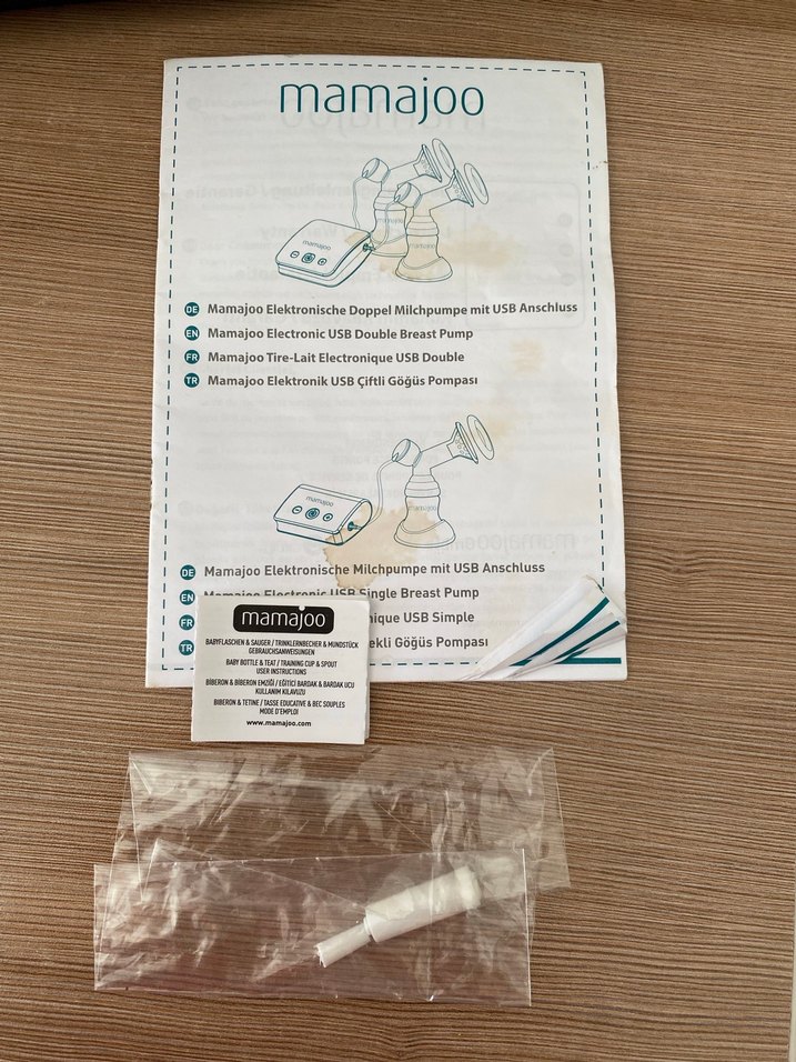 Mamajoo Beyaz ve gri çift göğüs pompası - Görsel 3