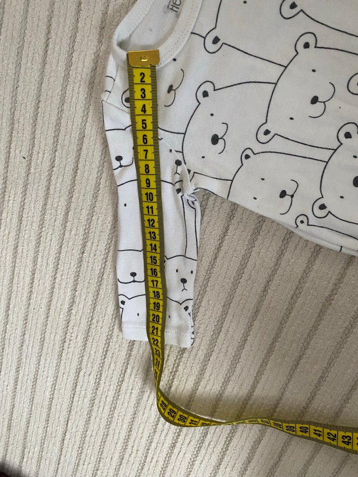 Uzun Kollu Ayıcık Baskılı Bebek Body - Görsel 2