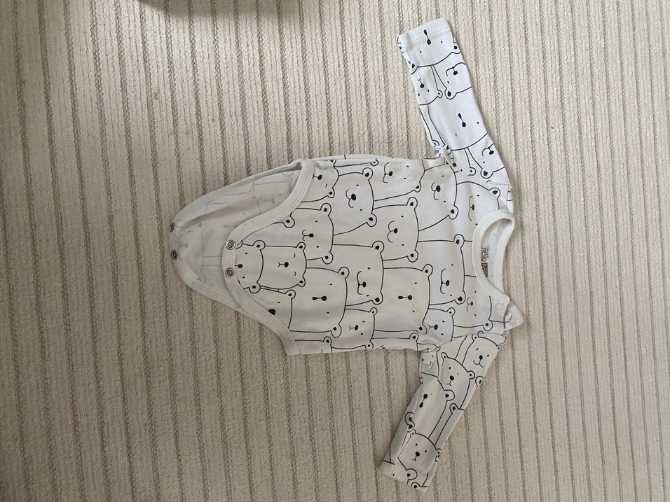 Uzun Kollu Ayıcık Baskılı Bebek Body - Görsel 3