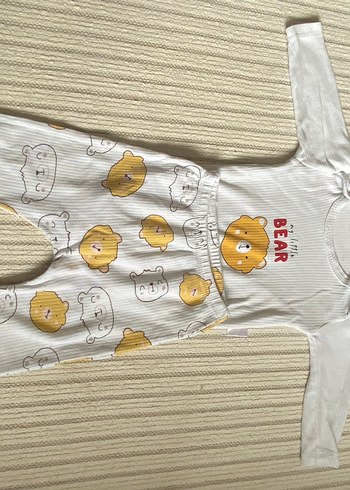 Uzun Kollu Ayı Desenli Bebek Takımı - Görsel 5