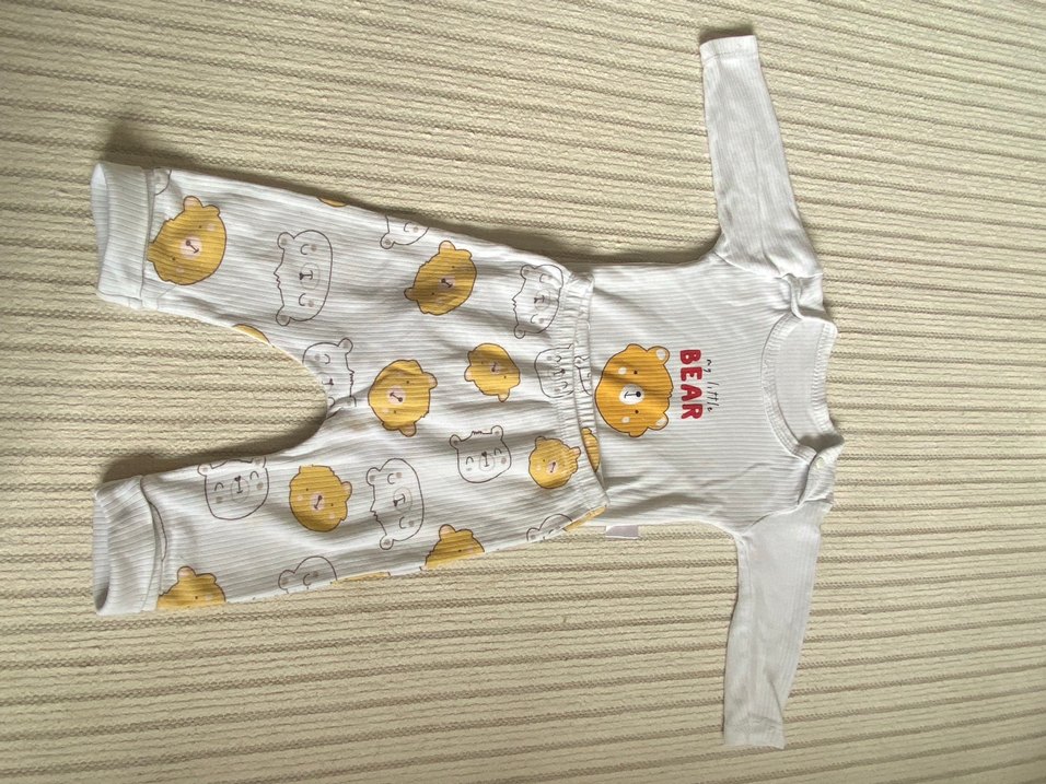 Uzun Kollu Ayı Desenli Bebek Takımı - Görsel 5