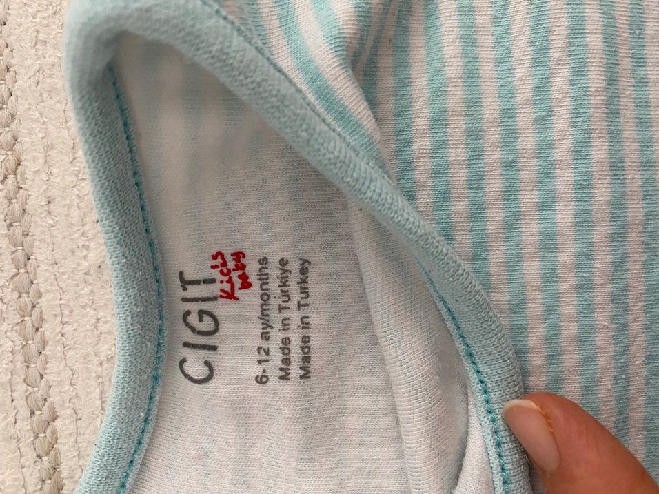 Cigit Kollu Mavi Bebek Body 6-12 ay - Görsel 2