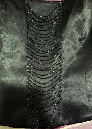 Zincir Detaylı Siyah Gotik Mini Bustiyer - Görsel 4