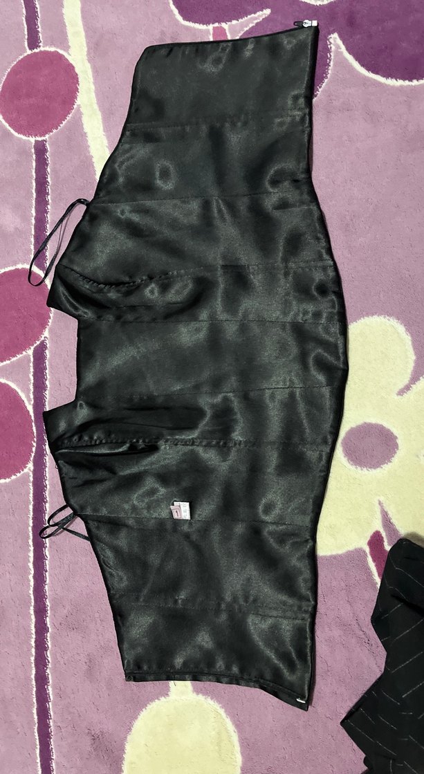 Zincir Detaylı Siyah Gotik Mini Bustiyer - Görsel 2