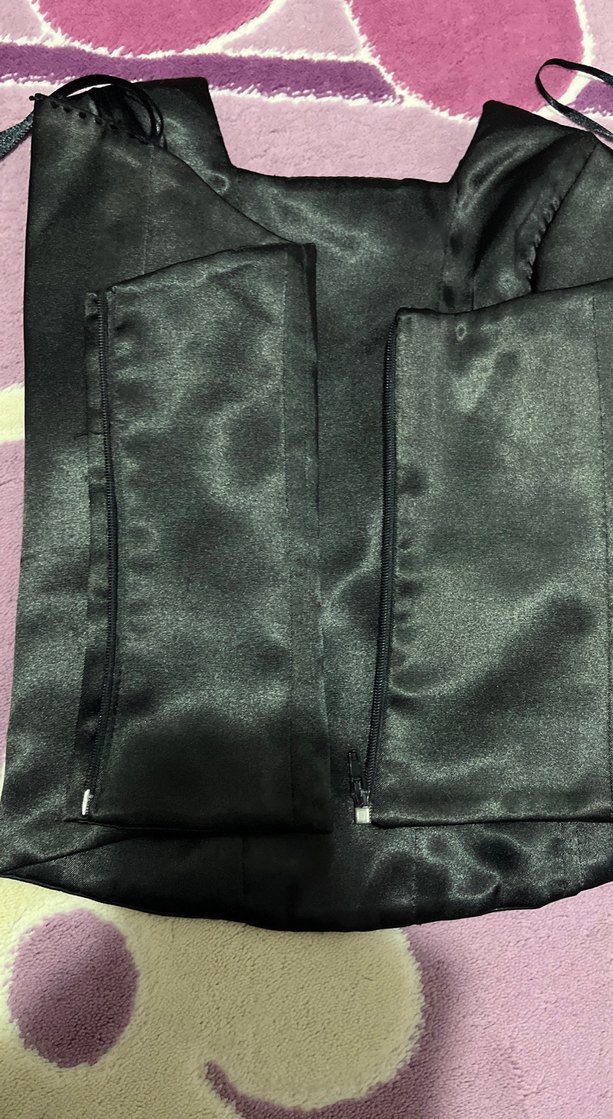 Zincir Detaylı Siyah Gotik Mini Bustiyer - Görsel 3