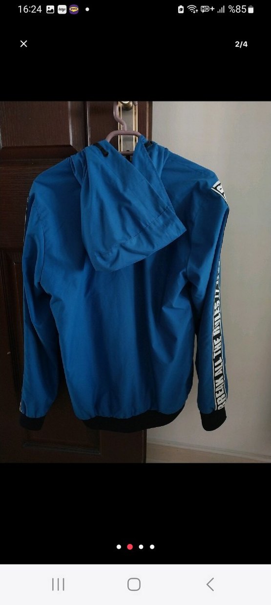 Fermuarlı Koyu Mavi Erkek Çocuk Yağmurluk - Görsel 2