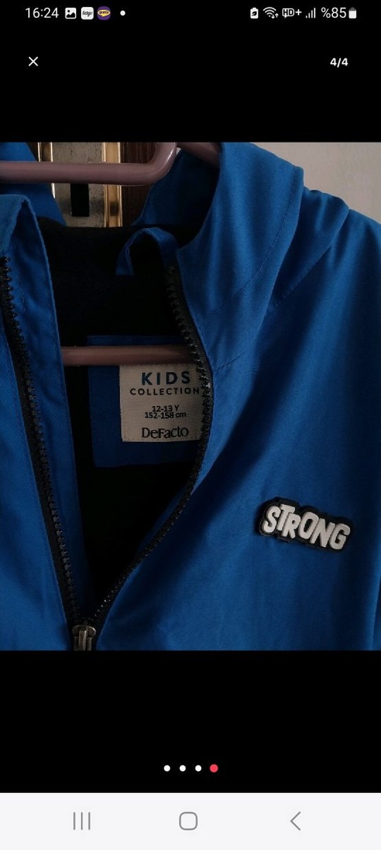 Fermuarlı Koyu Mavi Erkek Çocuk Yağmurluk - Görsel 4