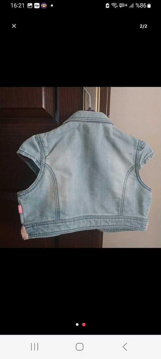 Nakışlı Mavi Kız Denim Bolero 6_7 yaş - Görsel 2