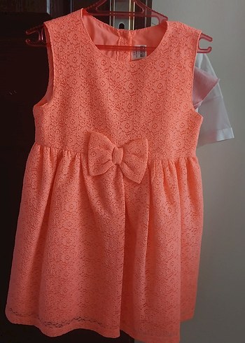 Dantel Detaylı Kolsuz Nar çiçeği Kız Elbisesi - Görsel 4