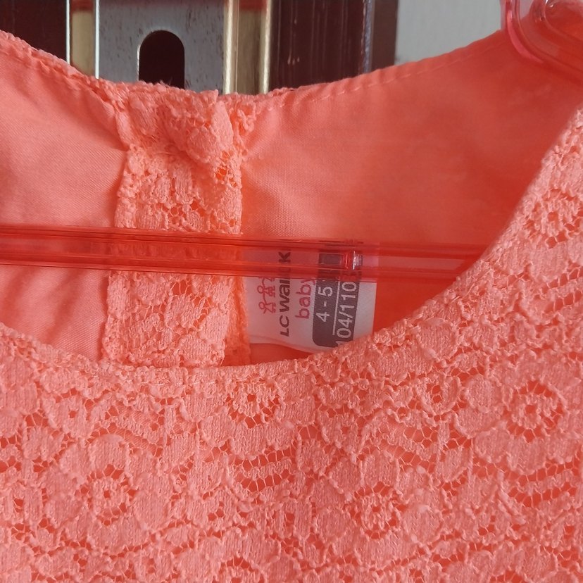 Dantel Detaylı Kolsuz Nar çiçeği Kız Elbisesi - Görsel 2