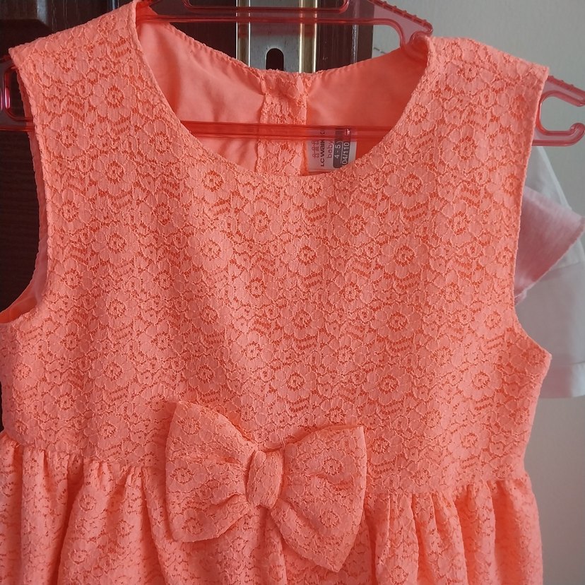 Dantel Detaylı Kolsuz Nar çiçeği Kız Elbisesi - Görsel 3